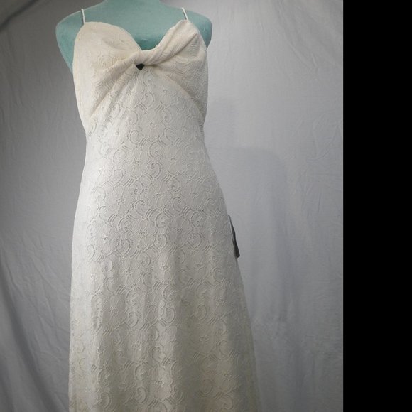 metallic lace wedding dress Strapless Mermaid Wedding Gown: Ladivine CD928 Off White Nude / 2
